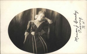 Pascoag Rhode Island RI Vintage Fashion Young Woman Real Photo c1900s PC