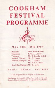 Cookham Festival Programme 1967 Berkshire Theatre Guide