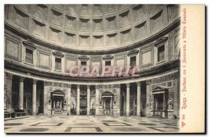 Old Postcard Roma Pantheon Con il Monumento a Vittorio Emanuele