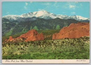 State View~Panorama of Pikes Peak From Mesa Overlook~Continental Postcard