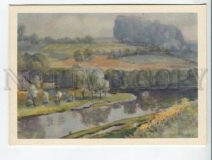 454789 USSR Lithuania painting Kajetonas Sklerius bank the Akmena river postcard