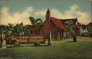 St Petersburg Florida FL The Earl Gresh Wood Parade Linen Vintage Postcard