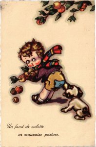 PC ARTIST SIGNED, UN FOND DE CULATTE, Vintage Postcard (b46369)