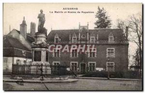 Postcard Old Auxonne The town hall and statue of Napoleon 1st