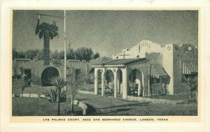 Laredo Texas 3502 San Bernardo Las Palmas Court 1940s Roadside Postcard 11739