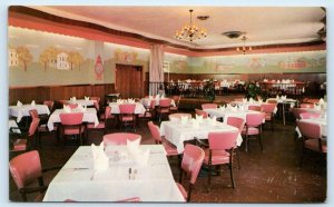 DOVER, DE Delaware ~  Roadside Interior  THE HUB RESTAURANT  c1950s Postcard