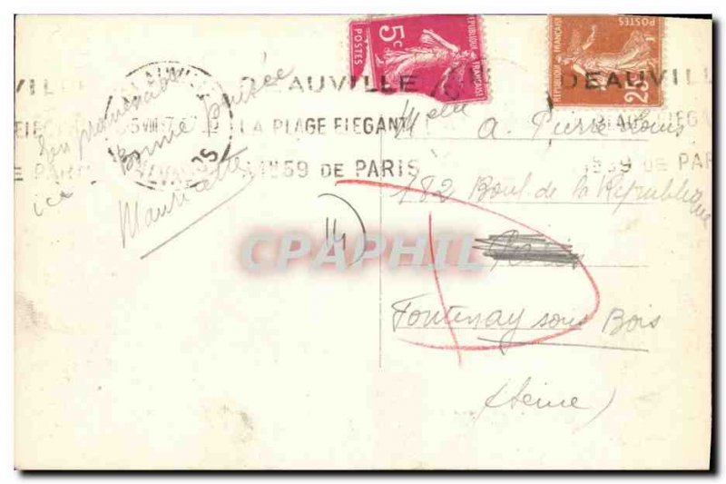 Old Postcard Deauville La Plage Fleurie Clairefontaine Racecourse Horse Racin...