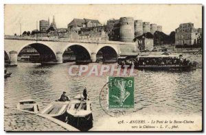 angers Postcard Old Bridge d ela Lower Channel to the castle