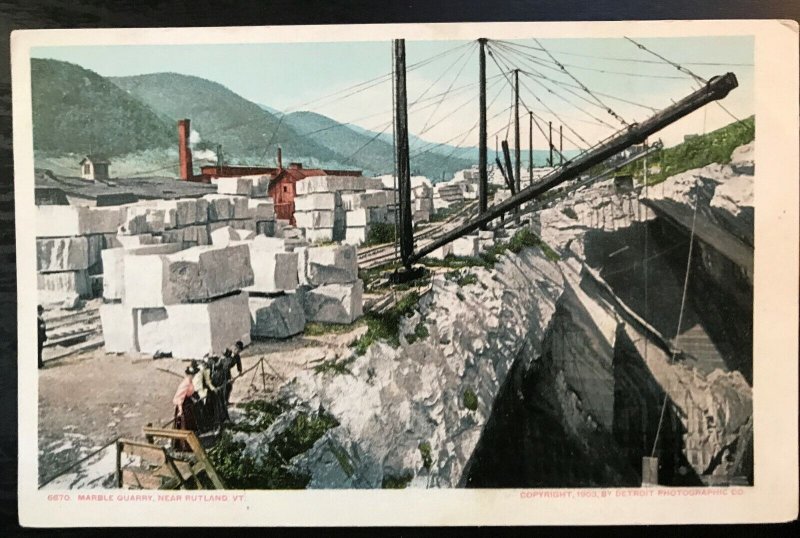 Vintage Postcard 1901-1907 Marble Quarry, Rutland, Vermont (VT)