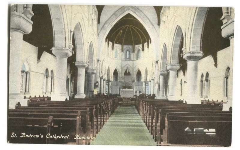 Postcard St Andrew's Cathedral Honolulu Hawaii HI