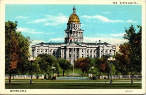 State Capitol Denver CO Colorado WB Postcard VTG UNP Curt Teich Vintage Unused 