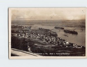 Postcard Blick v. National-Denkmal, Rüdesheim am Rhein, Germany