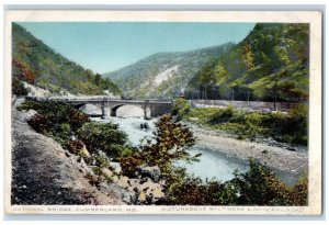 c1910's National Bridge Cumberland MD, Baltimore & Ohio Railroad Train Postcard 