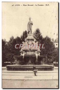 Lyon Postcard Old Place Morand Fountain