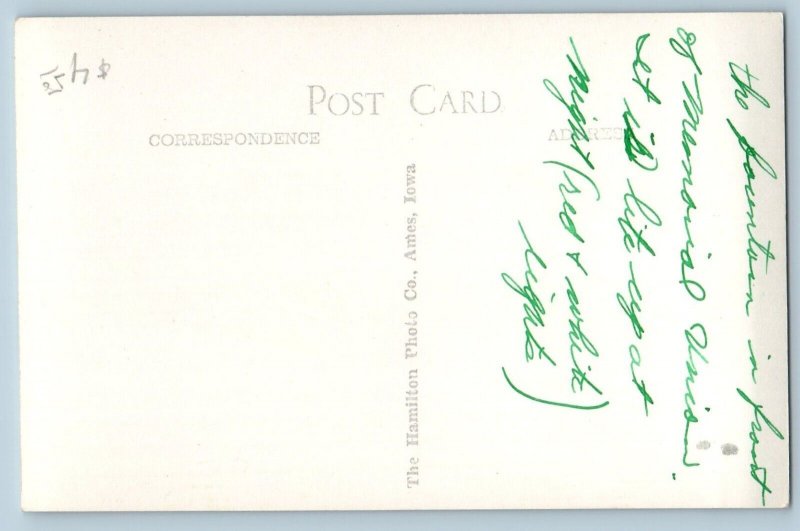 Fountain At The Union Iowa State College Ames Iowa IA RPPC Photo Postcard