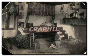 Old Postcard THE Aux Champs Life A Little Folk Costume Prank