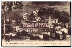 Old Postcard Louvesc Ardeche general view and Montee Fountain St. Regis