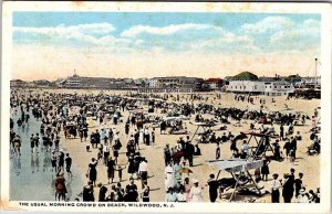 Postcard BEACH SCENE Wildwood New Jersey NJ AO2443