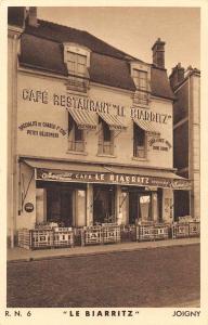 Joigny France Le Biarritz Restaurant Brasserie Antique Postcard J76001