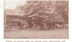 Northampton MA,1948 Wiggins Old Country Store & Weaving House, Vintage Postcard