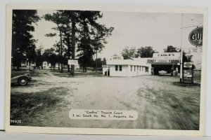 Augusta Georgia CADLES Tourist Hwy No1 Gulf Gasoline Ice Cream Postcard Q16