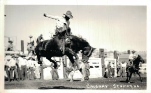 Canada Calgary Stampede Bull Riding Vintage RPPC 08.04