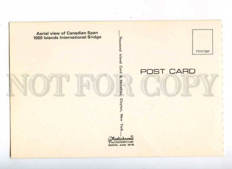 204370 CANADA USA Thousand Islands old postcard