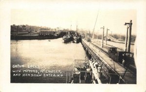 RPPC GATUN LOCKS Meyers, McCawley & Henshaw Panama Canal c1910s Vintage Postcard