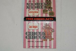 Circus Circus Hotel Casino Las Vegas Reno Nevada 30 Strike Matchbook Cover
