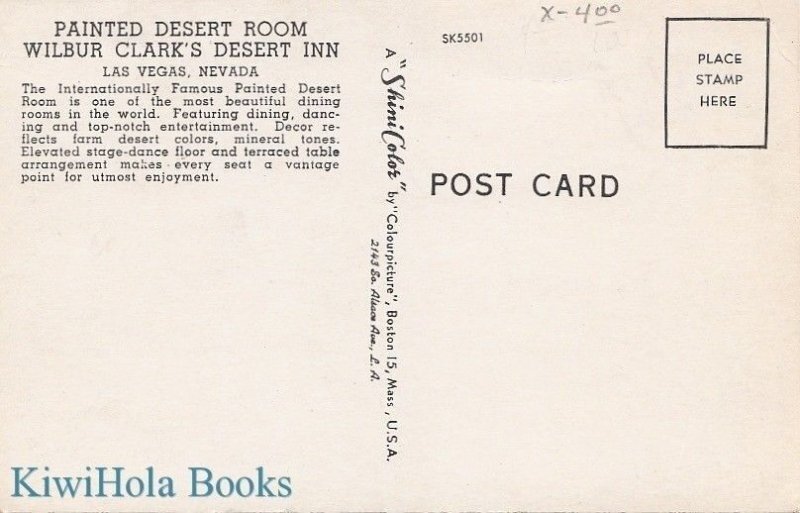 Postcard Painted Desert Room Wilbur Clark's Desert Inn Las Vegas Nevada NV