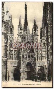 Old Postcard Rouen Cathedral Facade