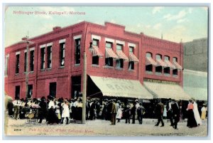 1909 Businesses Noffsinger Block Kalispell Montana MT Antique Posted Postcard