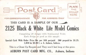 2125 Black & White Life Model Comics Auburn, IN, USA Postcard
