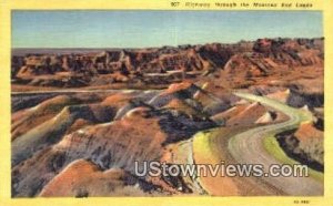 Highway in Montana Bad Lands, Montana