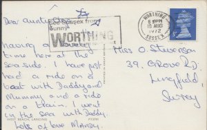 Slogan Postmark Postcard - See Sussex From Sunny Worthing RF987