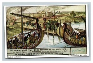 Vintage Liebig Trade Card - Dutch - 5 of History of our Provinces Antwerp Set