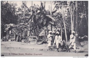 BOMBAY, India, 1900-1910's; A Village Scenc