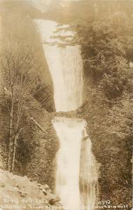 Bridal Veil Falls Oregon~Real Photo Postcard~Sepia Cross & Dimmitt~1924-1949 pc