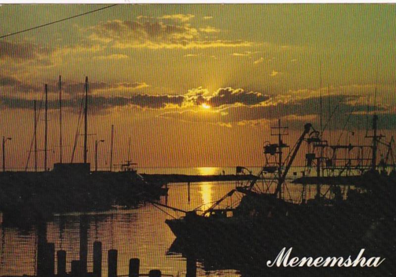 Massachusetts Martha's Vineyard Menemsha Harbor Sunset 1989