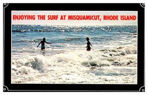 Postcard PEOPLE SCENE Misquamicut Rhode Island RI AQ1534