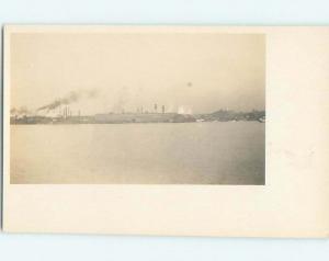 Pre-1917 rppc MANY SMOKESTACKS EMITTING SMOKE AT LARGE INDUSTRIAL FACTORY HM0596