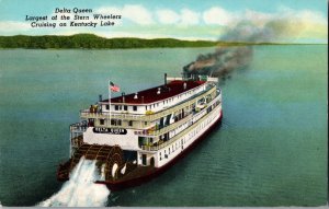 Vintage Postcard Delta Queen Largest Stern Wheeler on Kentucky Lake KJ3