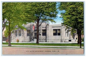 1944 City Water Department Exterior Building Jackson Tennessee Vintage Postcard