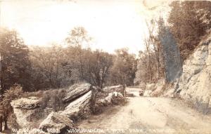 Anamosa Iowa~Wapsinicon State Park~Vintage Car Along the Road~1943 RPPC