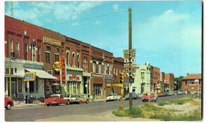 Postcard Dodge City Kansas Downtown Street Scene Vintage Cars 1950s