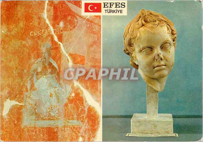 Postcard Modern Turkey Ephesus Socrates and the head of Eros