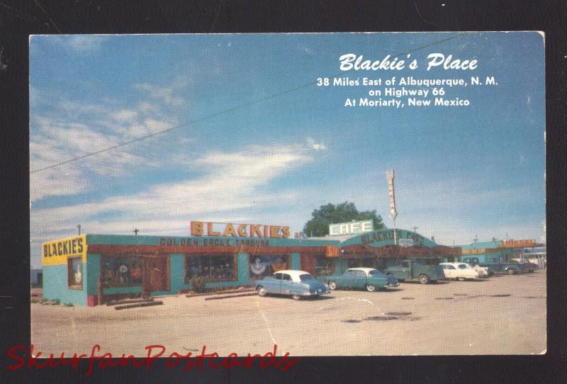 MORIARTY NEW MEXICO ROUTE 66 1950's CARS RESTAURANT OLD ADVERTISING POSTCARD