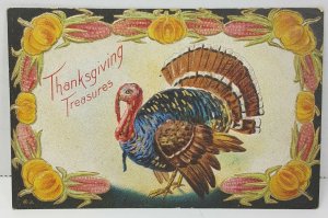 Thanksgiving Treasures Turkey 1911 Vintage Antique Postcard