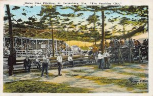 Horse Shoe Pitching, St. Petersburg, Florida, Early Postcard, Unused