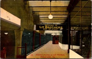 Postcard Subway Station at Lit Brothers in Philadelphia, Pennsylvania